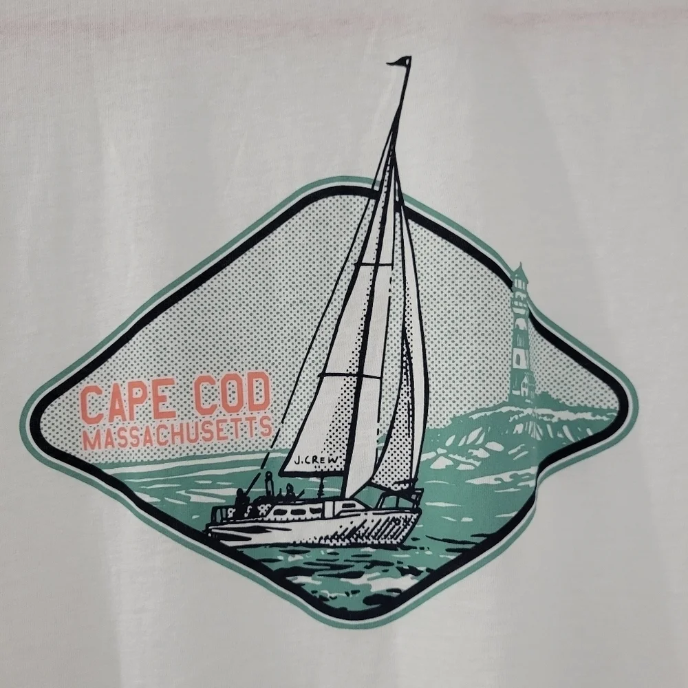 J Crew Cape Cod Sailing Sailboat Tee BQ018 SZ M NWT